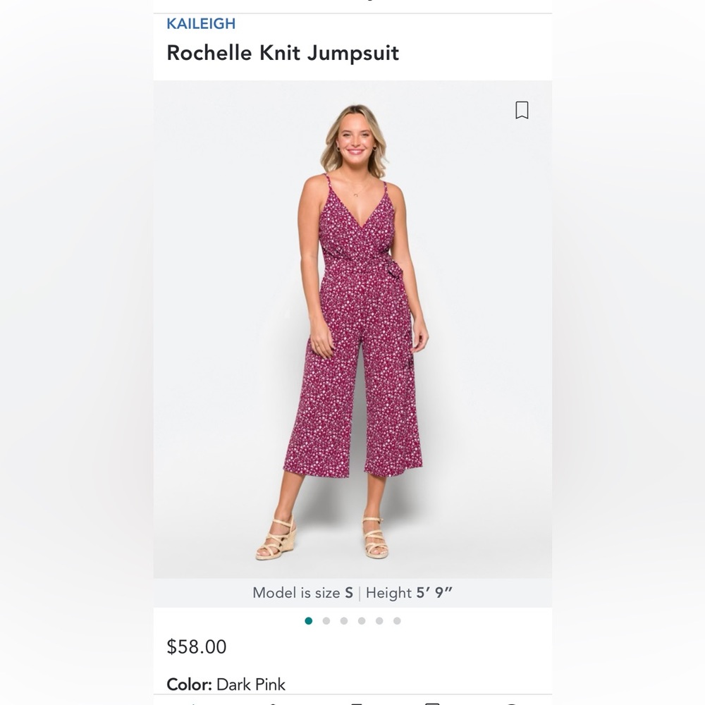 Dark pink crop jumpsuit